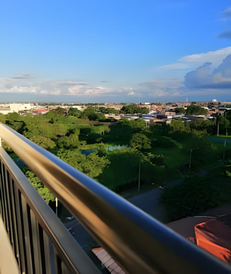 Apartamento con aire, hamaca, piscina y gym