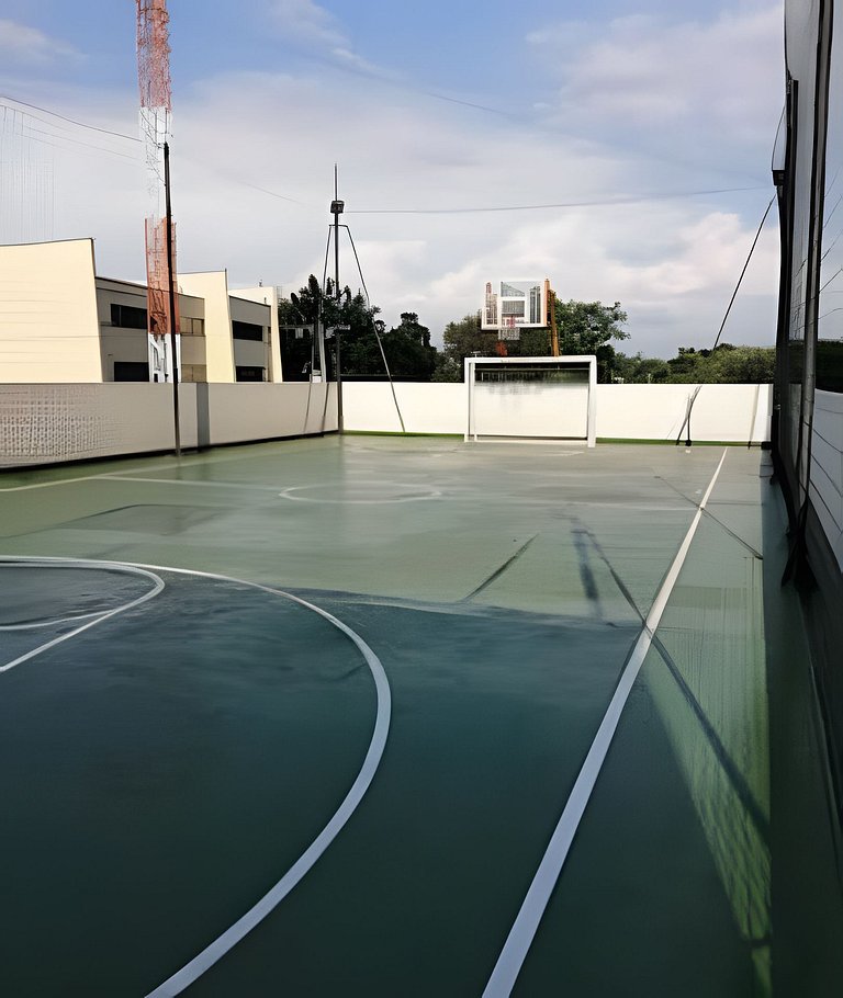 Apartamento con aire, hamaca, piscina y gym
